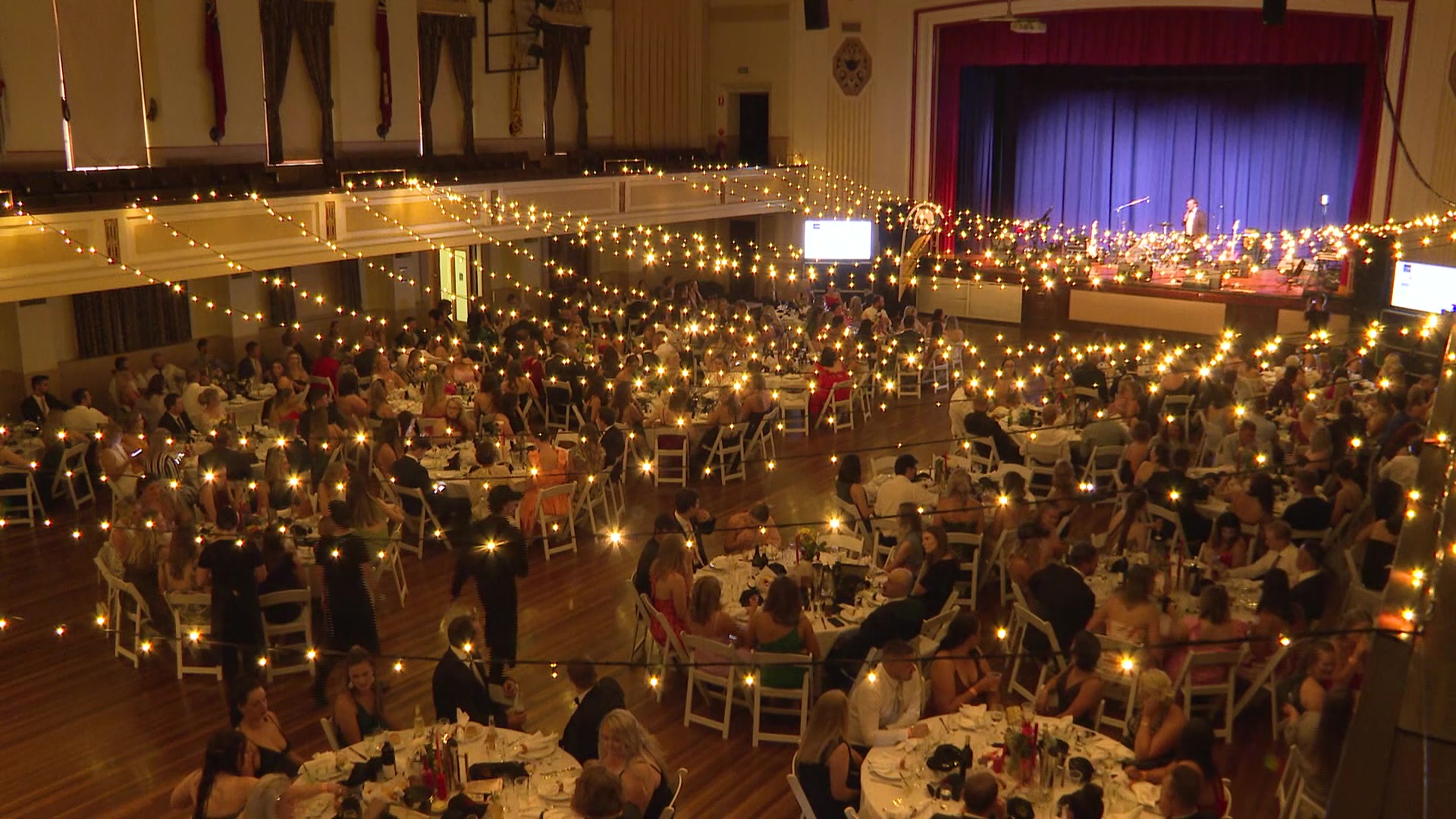 Guests enjoying the White Elephant Ball at Tamworth Town Hall